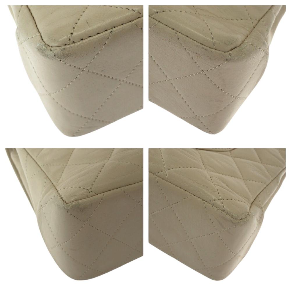 Beige Leather Chanel Flap Bag