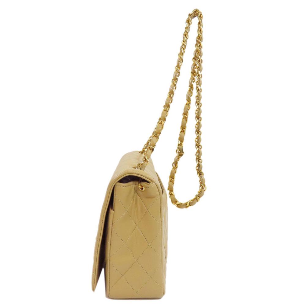 Beige Leather Chanel Shoulder Bag