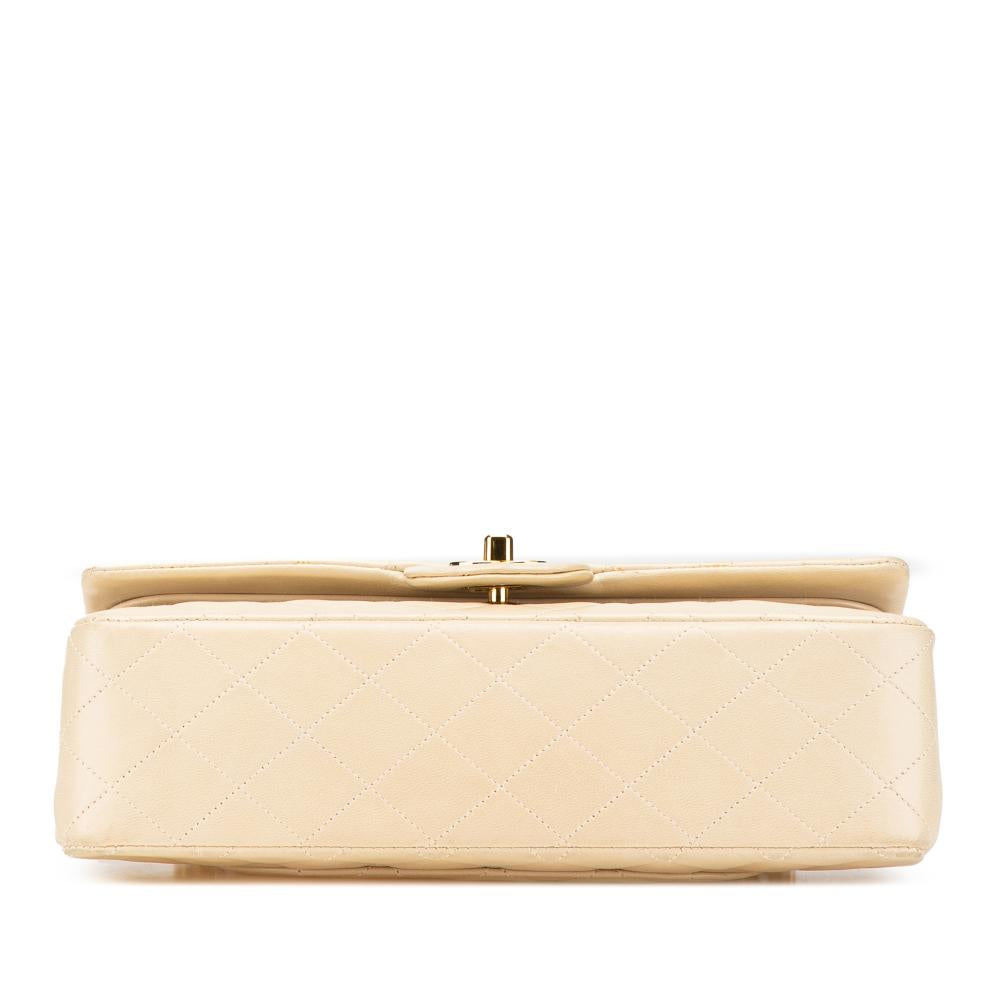 Beige Leather Chanel Flap Bag