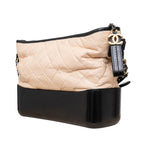 Beige Leather Chanel Crossbody Bag