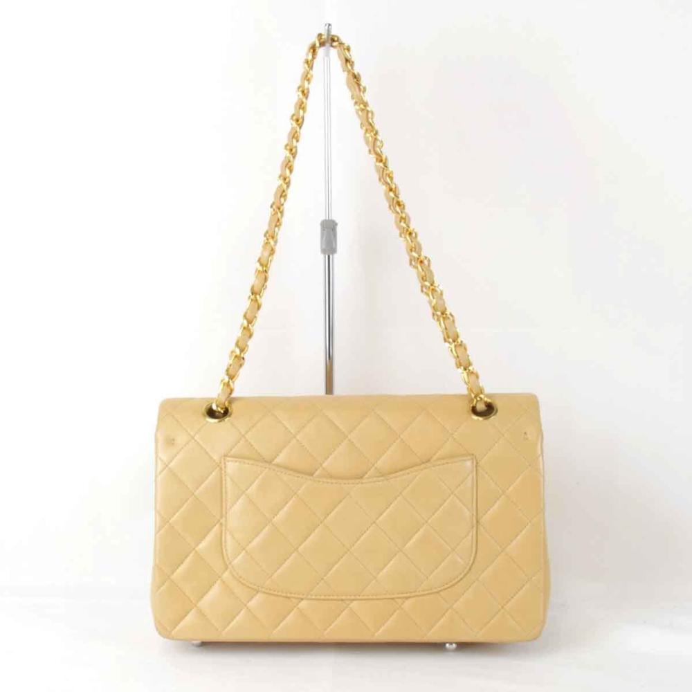 Beige Leather Chanel Shoulder Bag