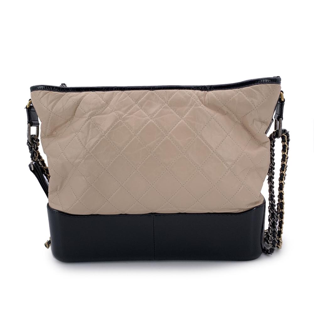 Beige Leather Chanel Crossbody Bag