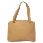 Beige Leather Chanel Shoulder Bag