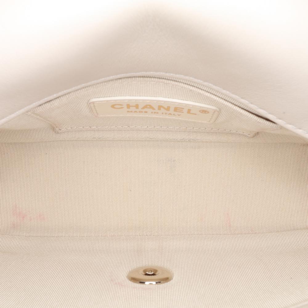 Beige Leather Chanel Crossbody Bag