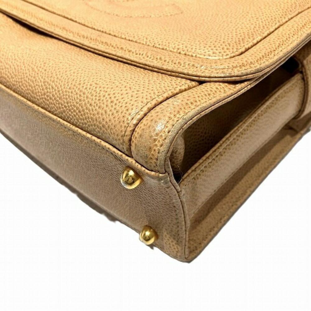 Beige Leather Chanel Shoulder Bag