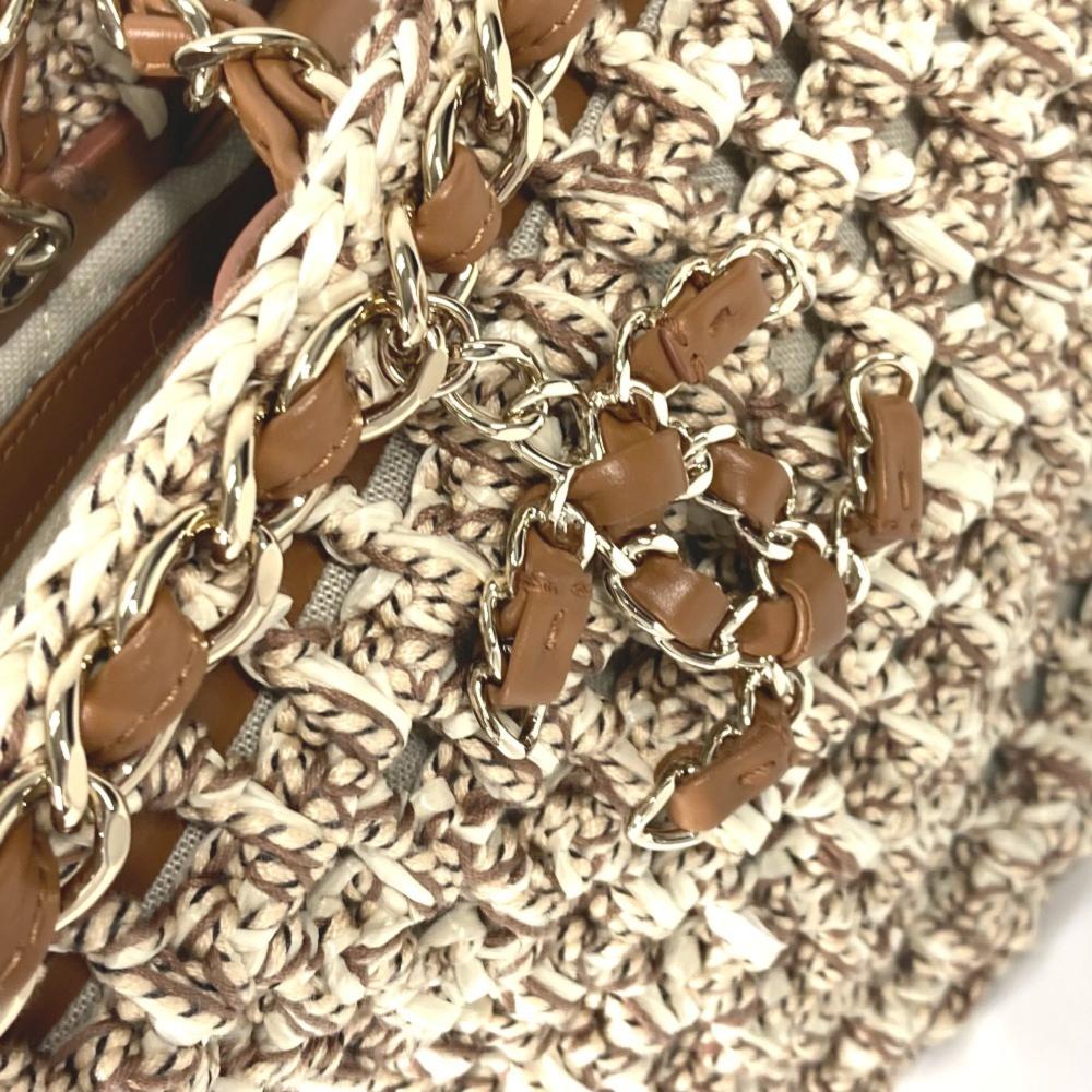 Beige Leather Chanel Shoulder Bag