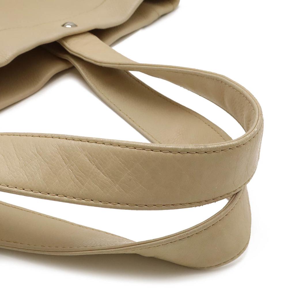 Beige Leather Chanel Tote