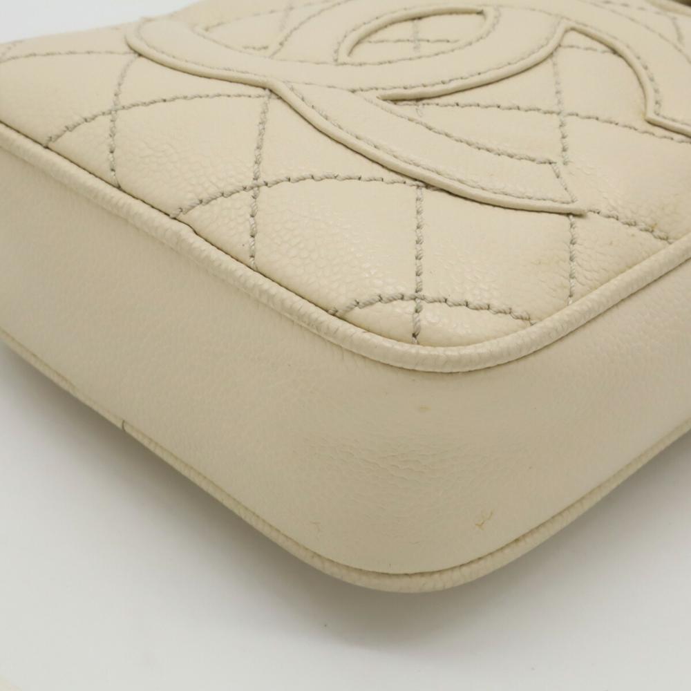 Beige Leather Chanel Crossbody Bag