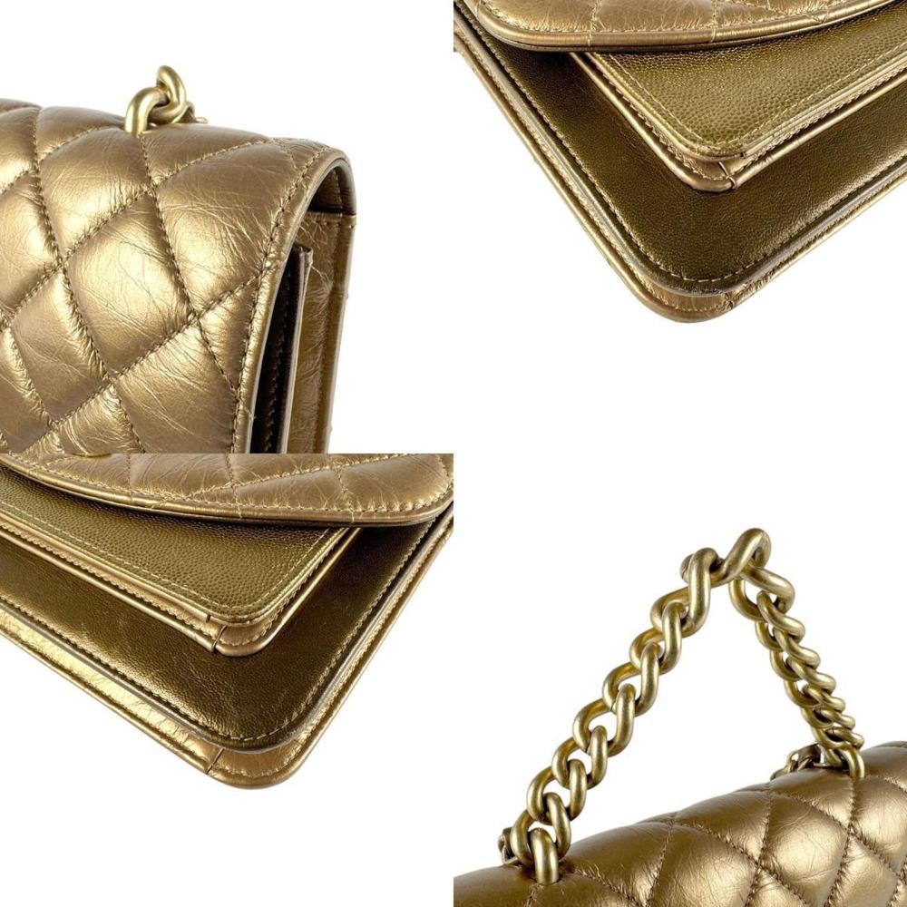 Beige Leather Chanel Shoulder Bag