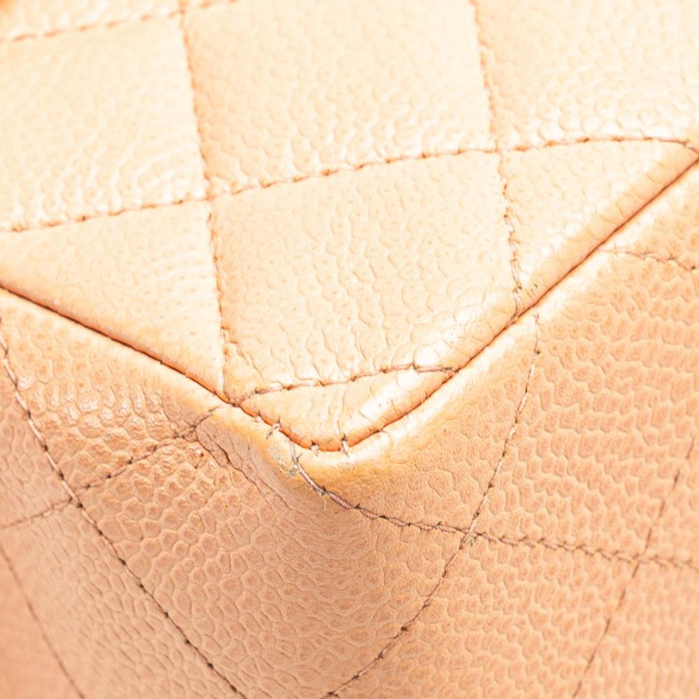 Beige Leather Chanel Shoulder Bag