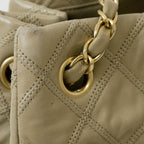Beige Leather Chanel Shoulder Bag