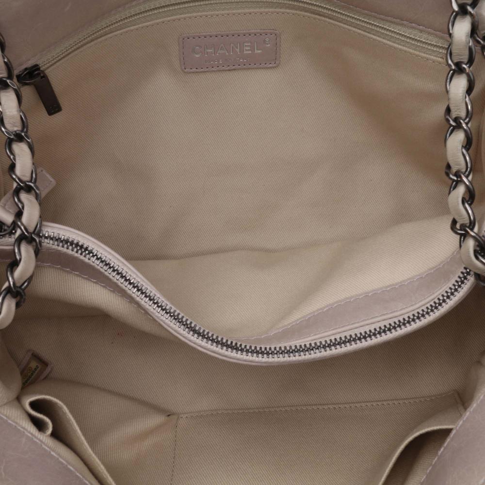 Beige Leather Chanel Flap Bag