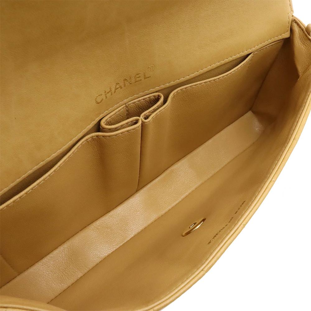 Beige Leather Chanel Crossbody Bag