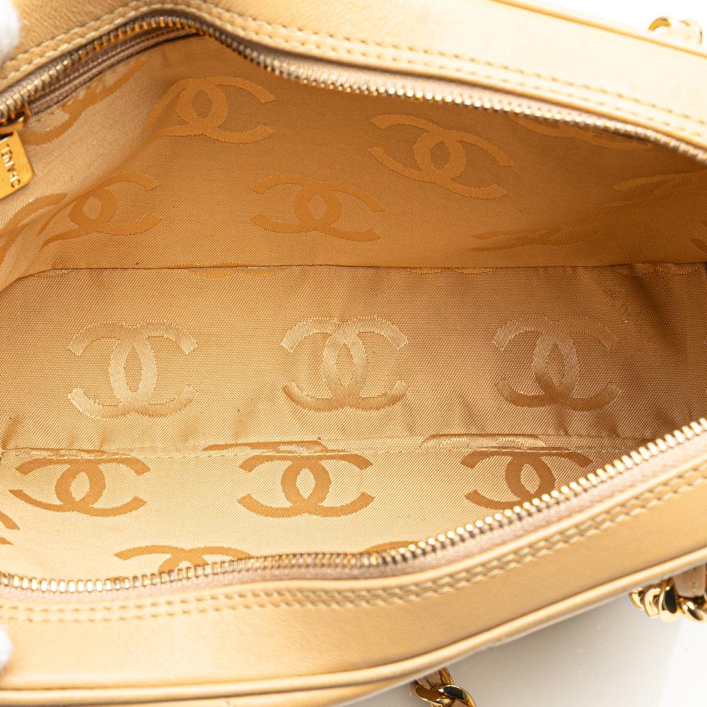 Beige Leather Chanel Shoulder Bag