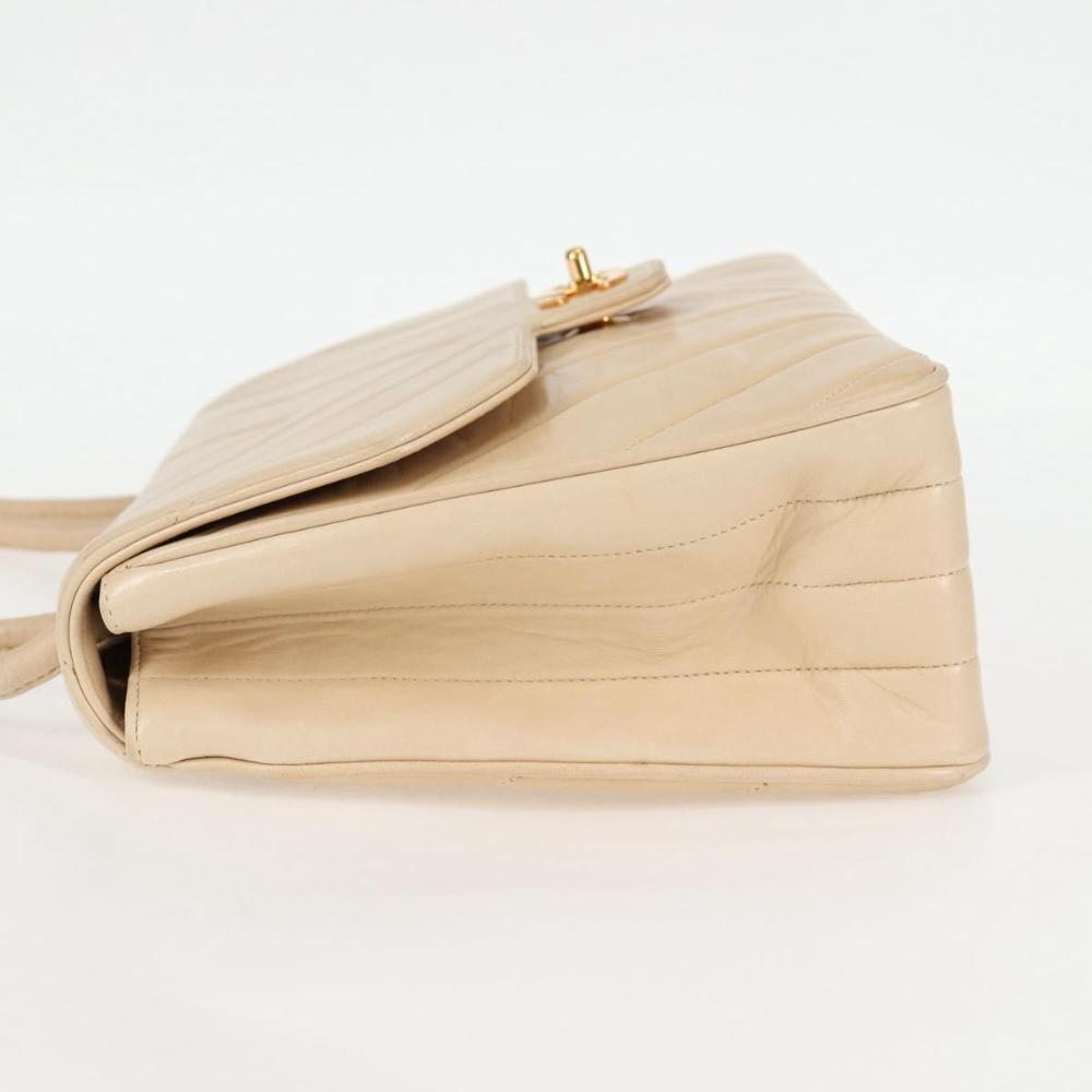 Beige Leather Chanel Shoulder Bag