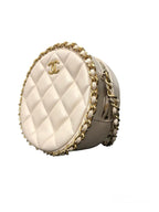 Beige Leather Chanel Crossbody Bag