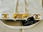 Beige Leather Chanel Bucket Bag
