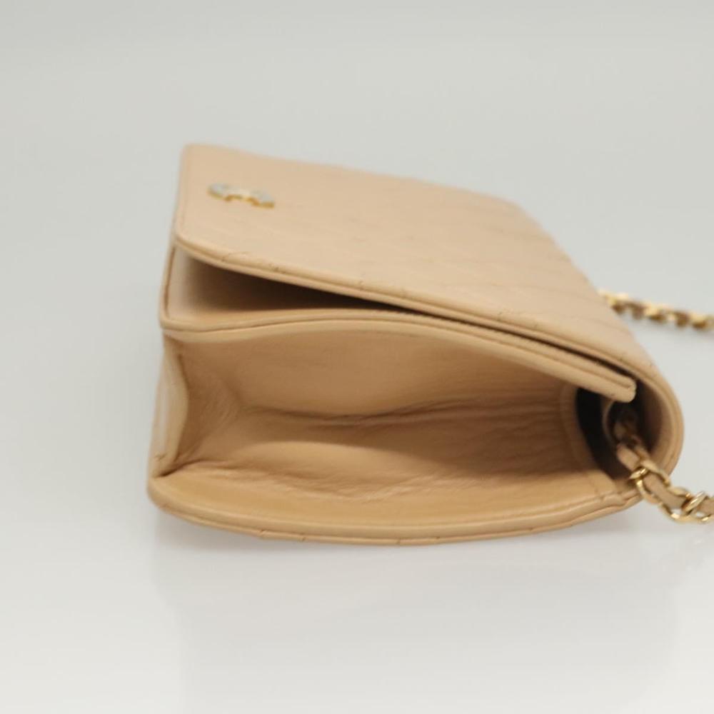 Beige Leather Chanel Shoulder Bag