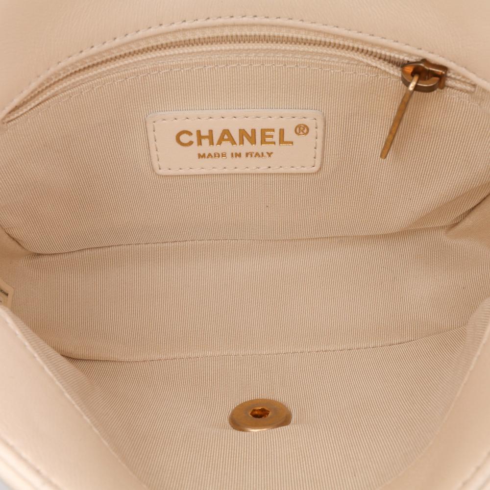 Beige Leather Chanel Flap Bag