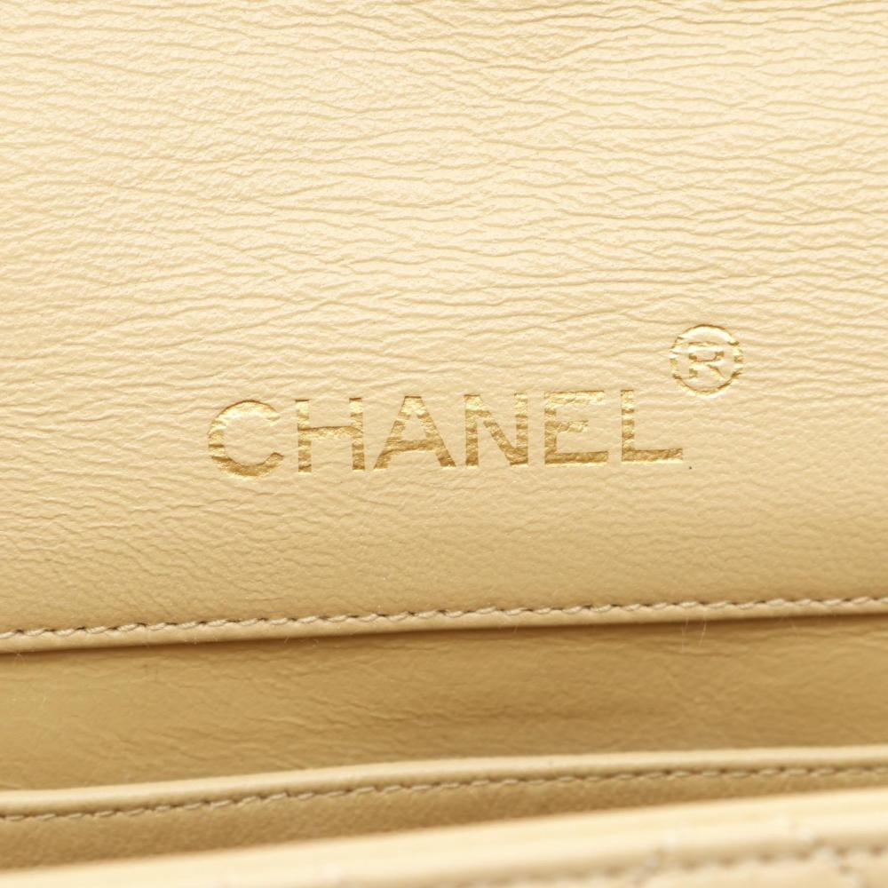 Beige Leather Chanel Shoulder Bag