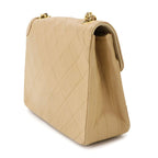 Beige Leather Chanel Shoulder Bag