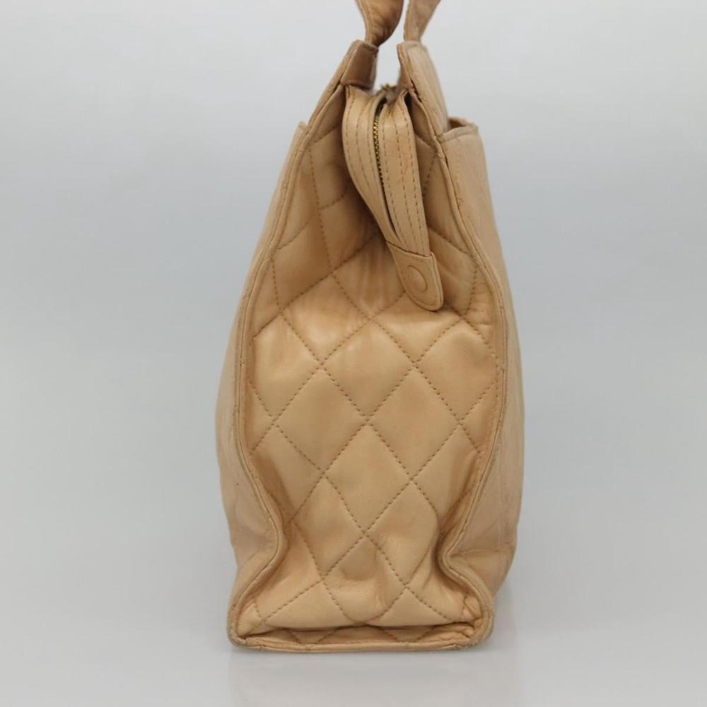 Beige Leather Chanel Shoulder Bag