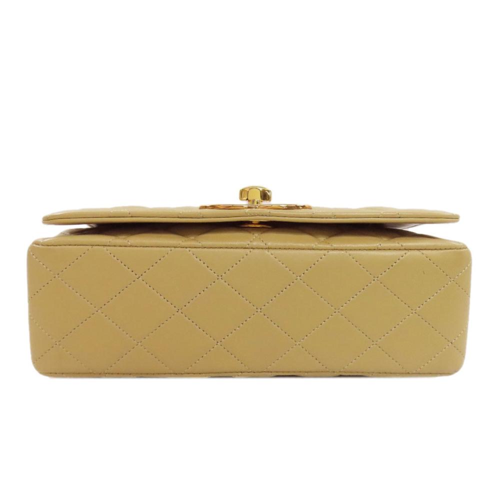Beige Leather Chanel Shoulder Bag