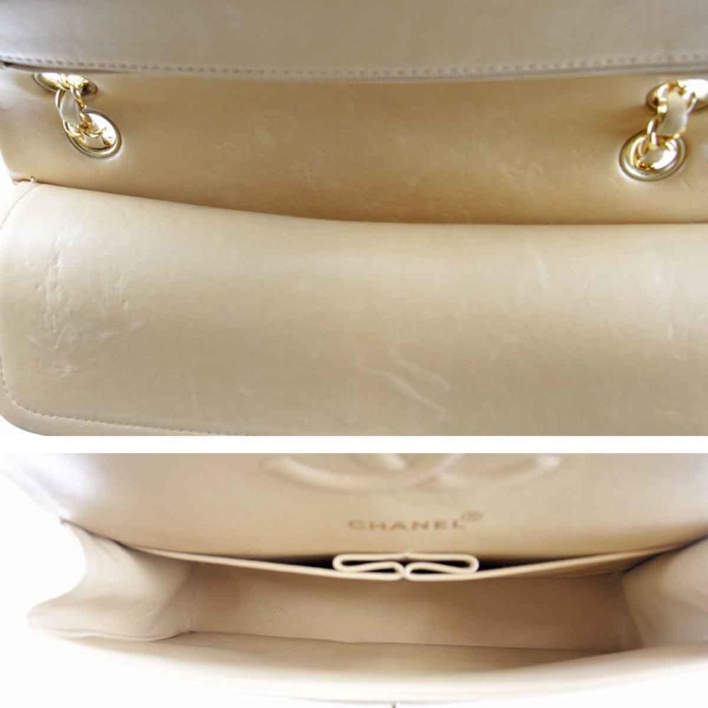 Beige Leather Chanel Flap Bag