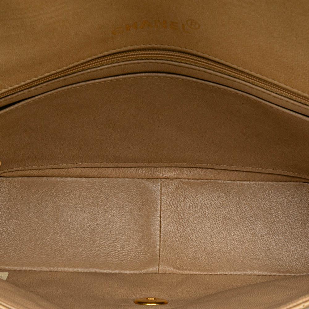 Beige Leather Chanel Flap Bag