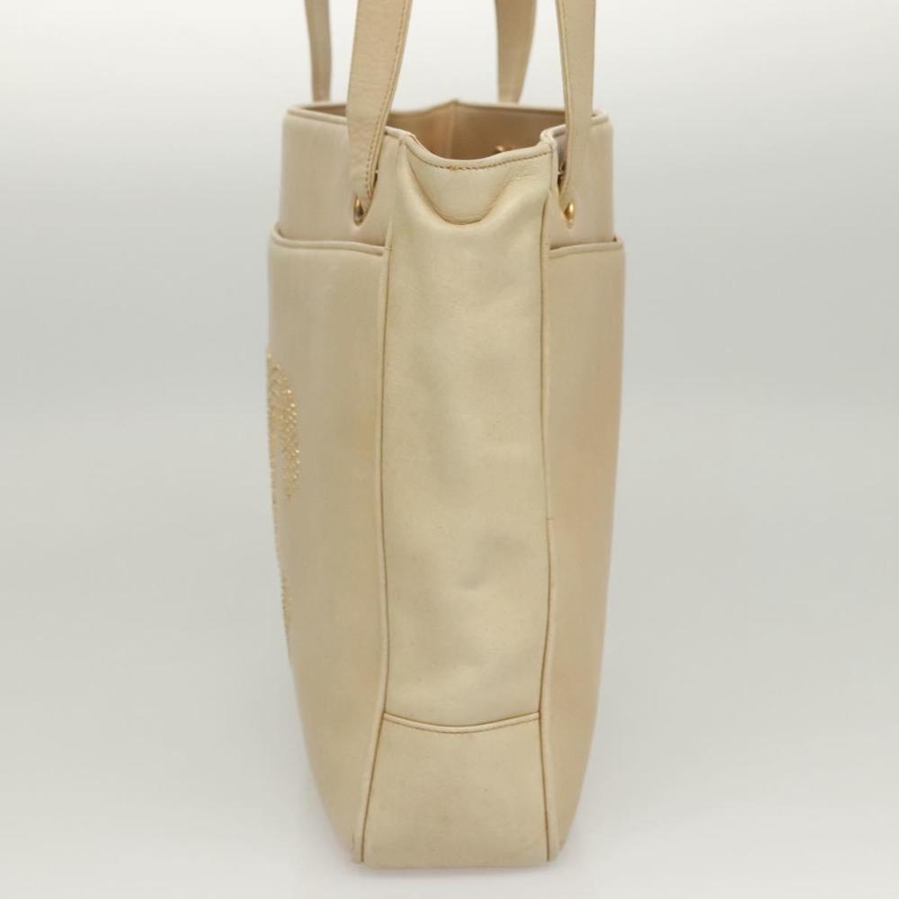 Beige Leather Chanel Shoulder Bag