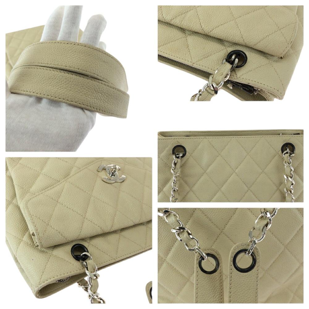 Beige Leather Chanel Shoulder Bag