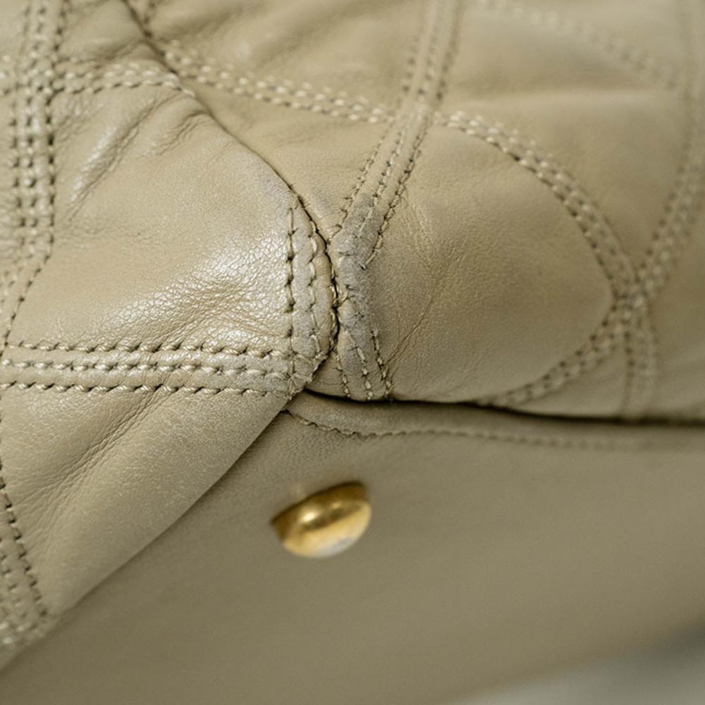 Beige Leather Chanel Shoulder Bag