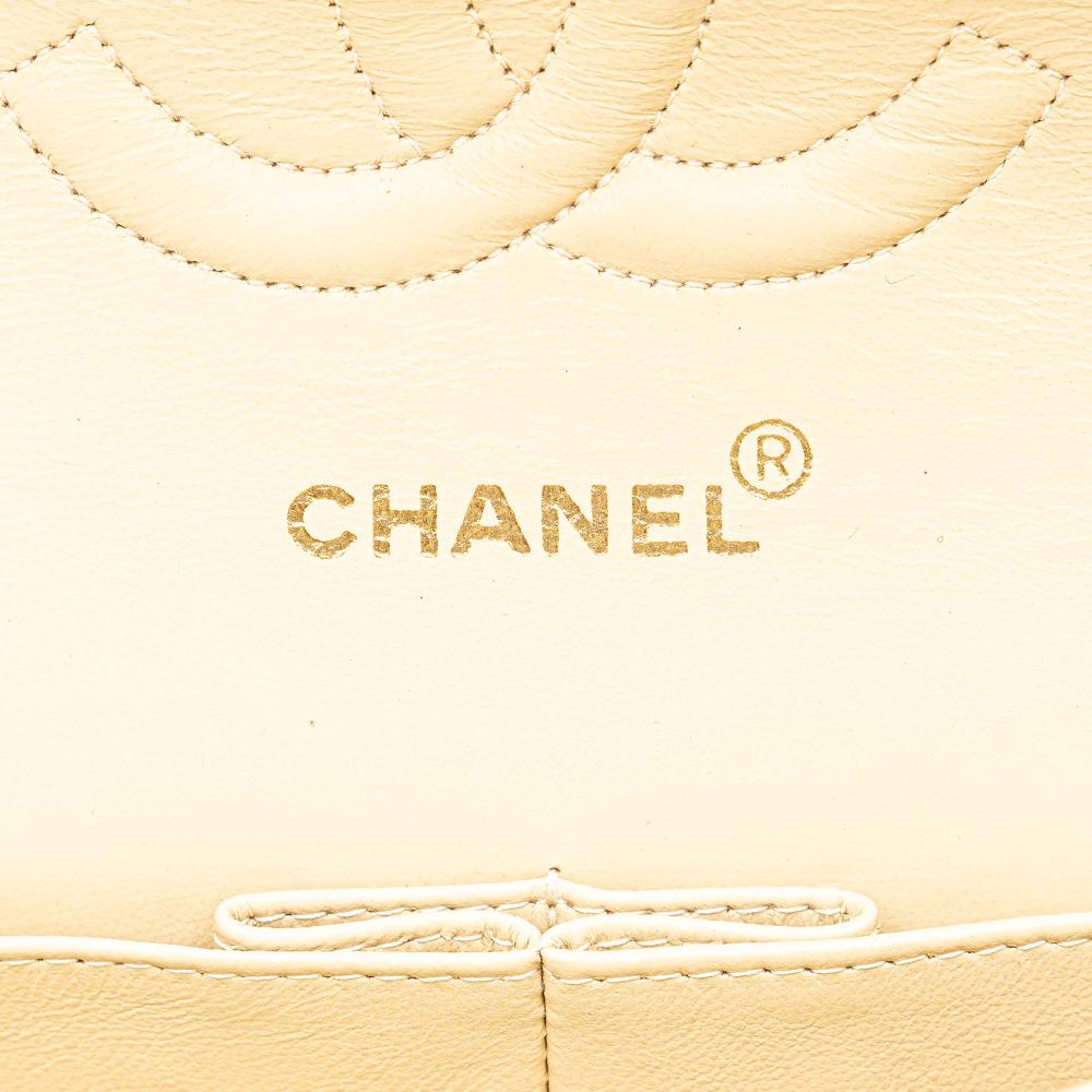 Beige Leather Chanel Flap Bag