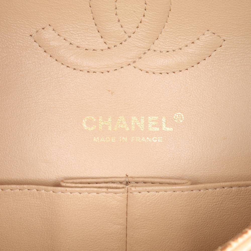 Beige Leather Chanel Flap Bag