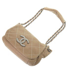 Beige Leather Chanel Shoulder Bag