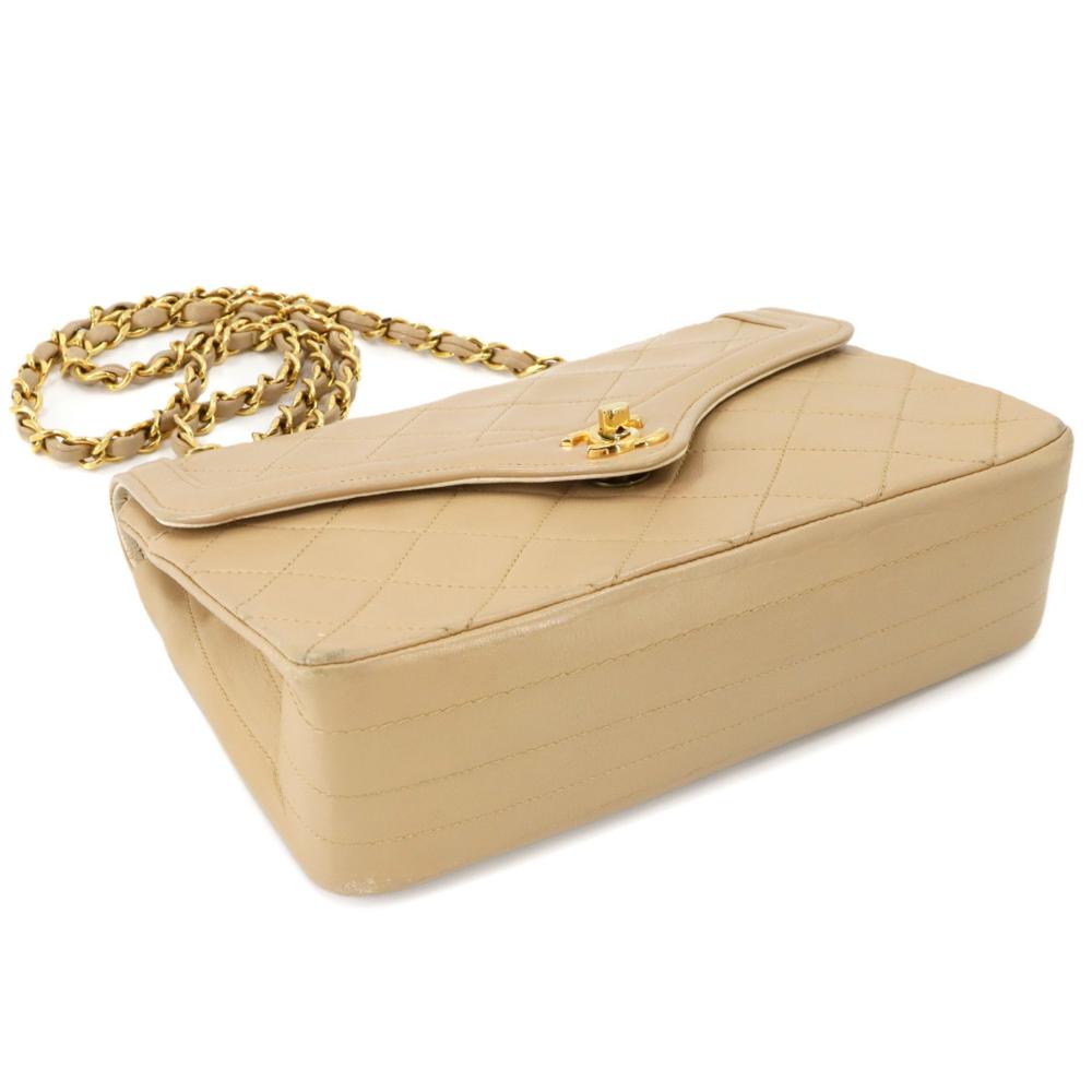 Beige Leather Chanel Shoulder Bag