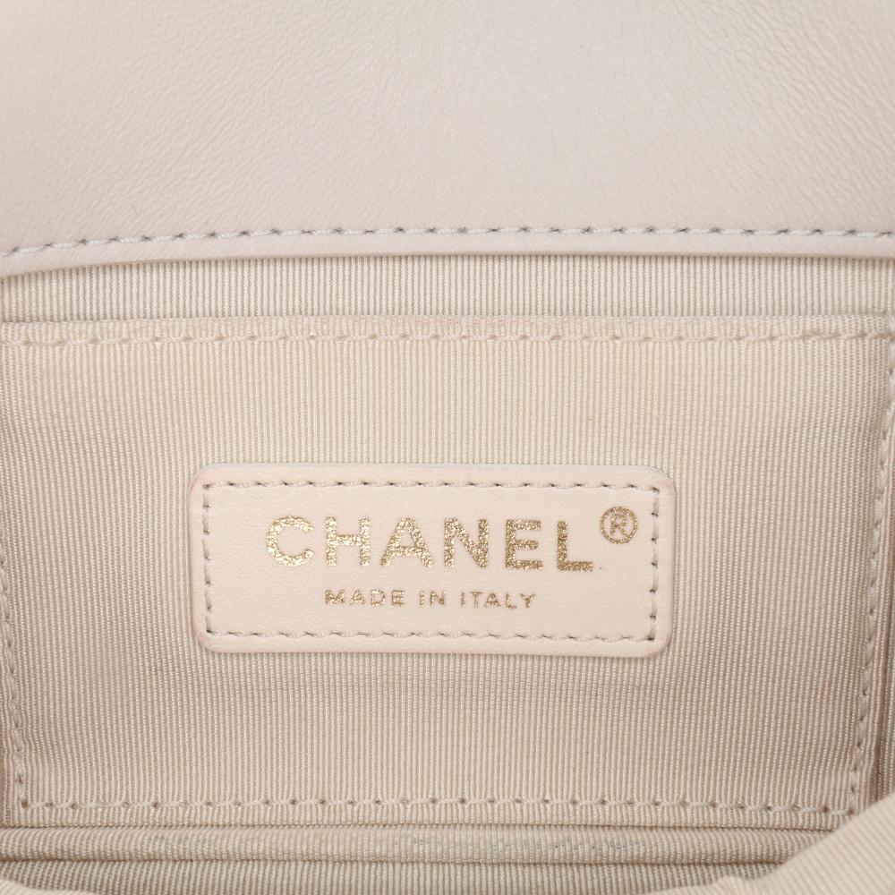 Beige Leather Chanel Crossbody Bag