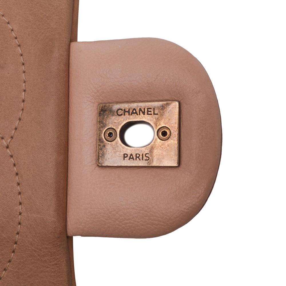Beige Leather Chanel Flap Bag