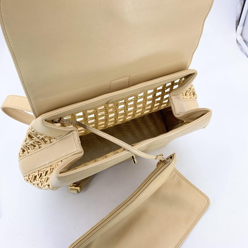 Beige Leather Chanel Backpack