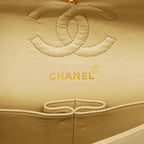 Beige Leather Chanel Flap Bag