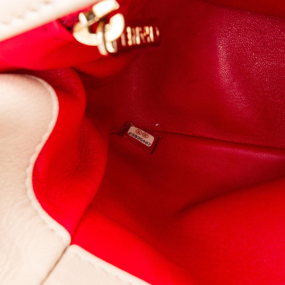 Beige Leather Chanel Flap Bag