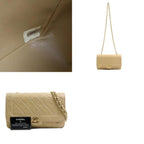 Beige Leather Chanel Shoulder Bag