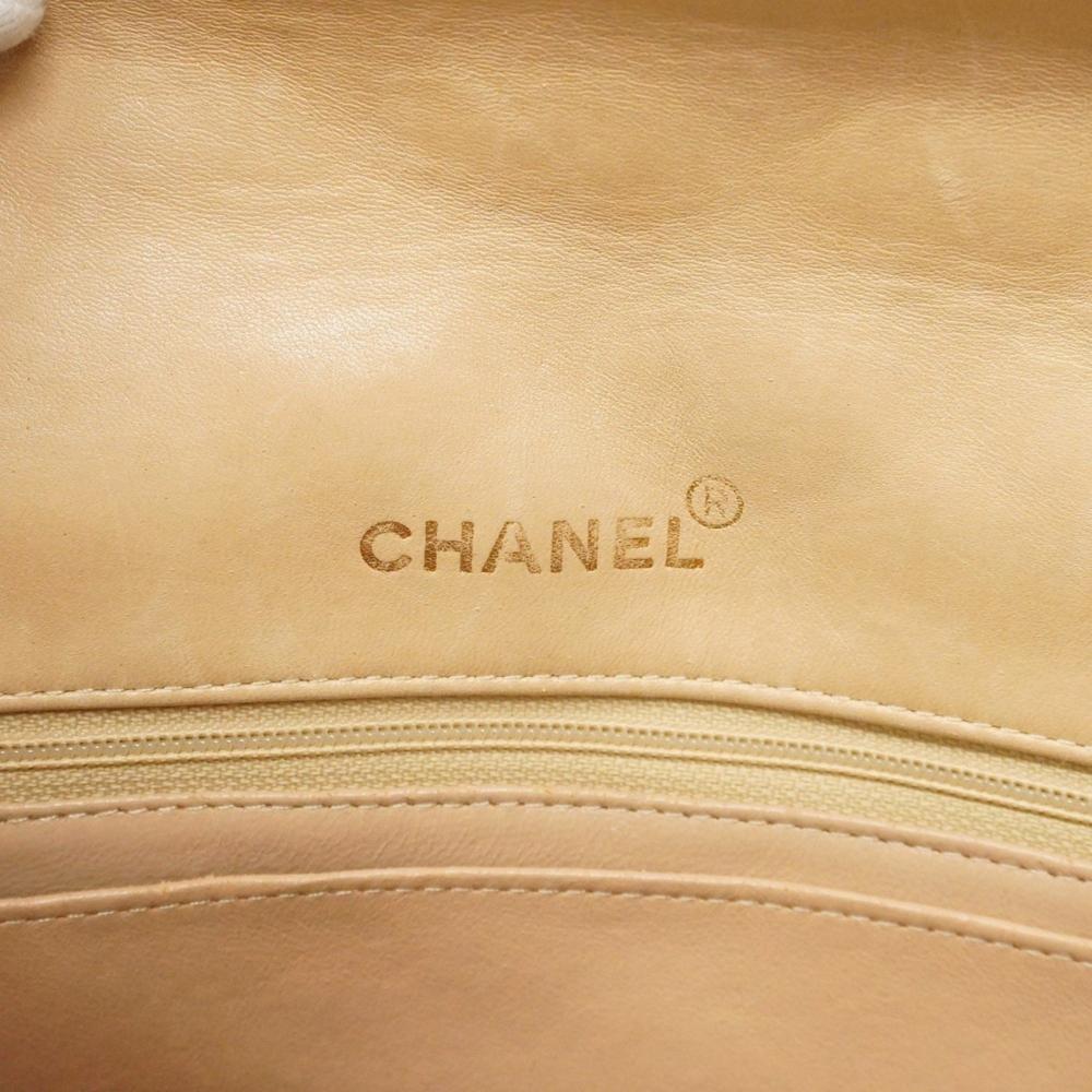 Beige Leather Chanel Shoulder Bag