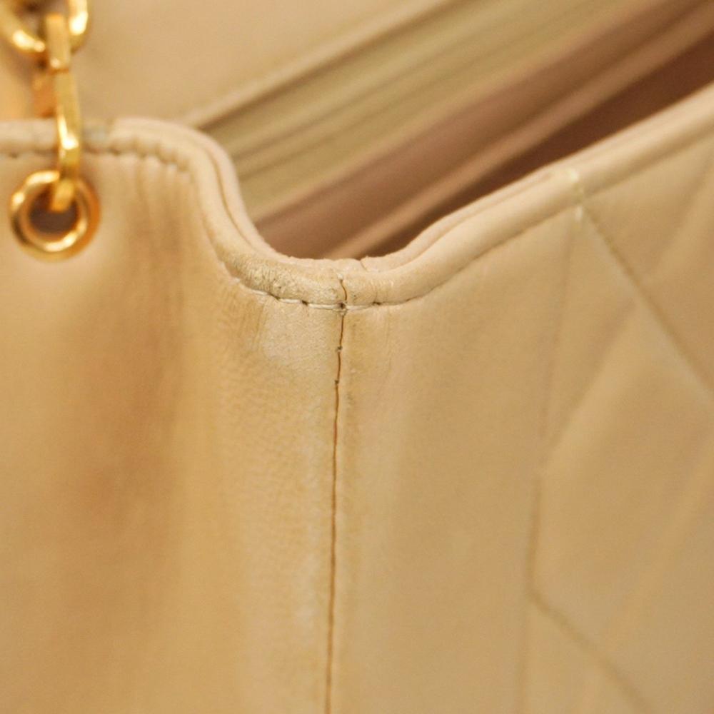 Beige Leather Chanel Shoulder Bag