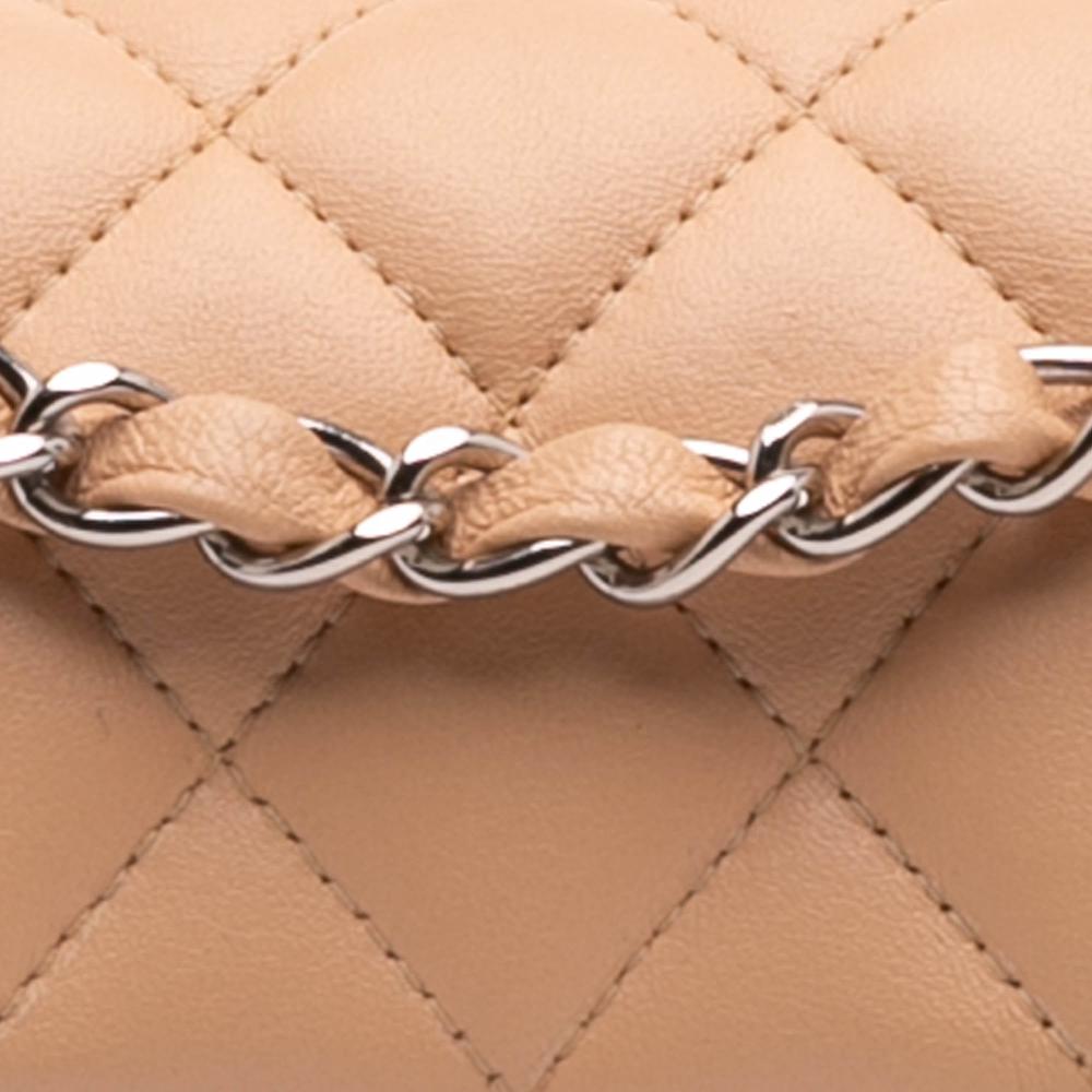 Beige Leather Chanel Flap Bag