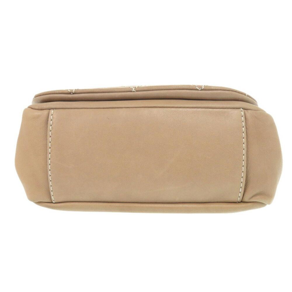 Beige Leather Chanel Shoulder Bag