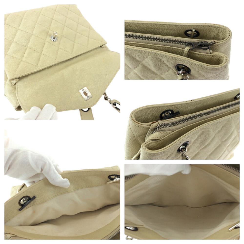 Beige Leather Chanel Shoulder Bag