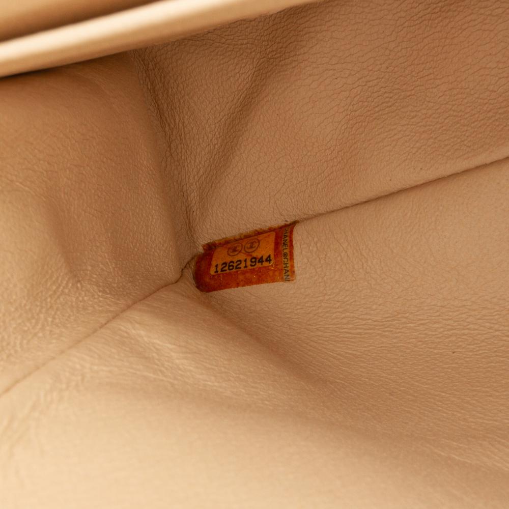 Beige Leather Chanel Flap Bag