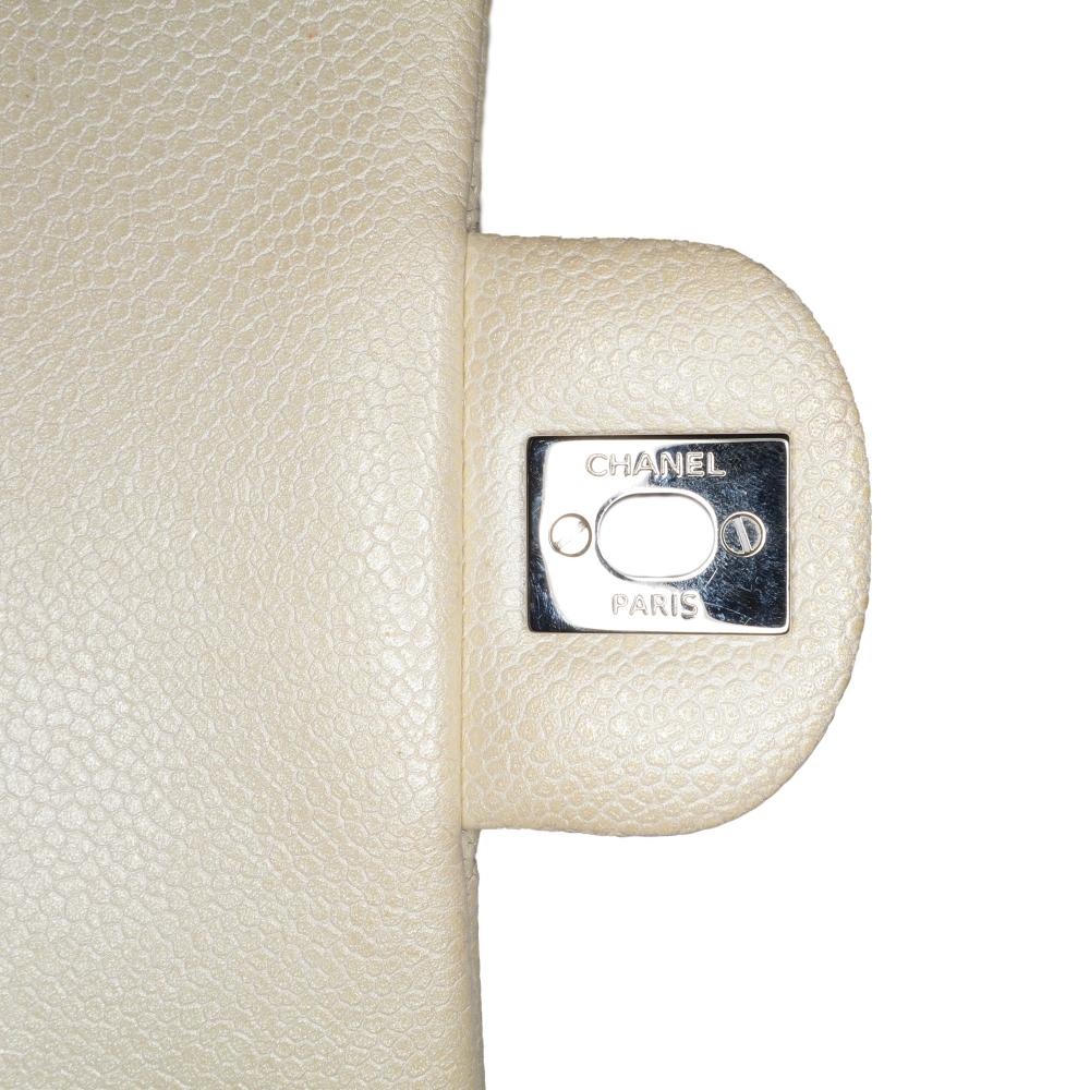 Beige Leather Chanel Flap Bag