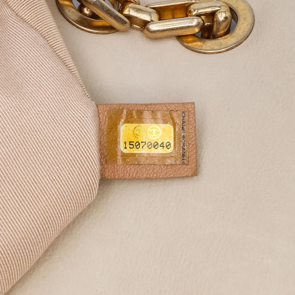 Beige Leather Chanel Flap Bag